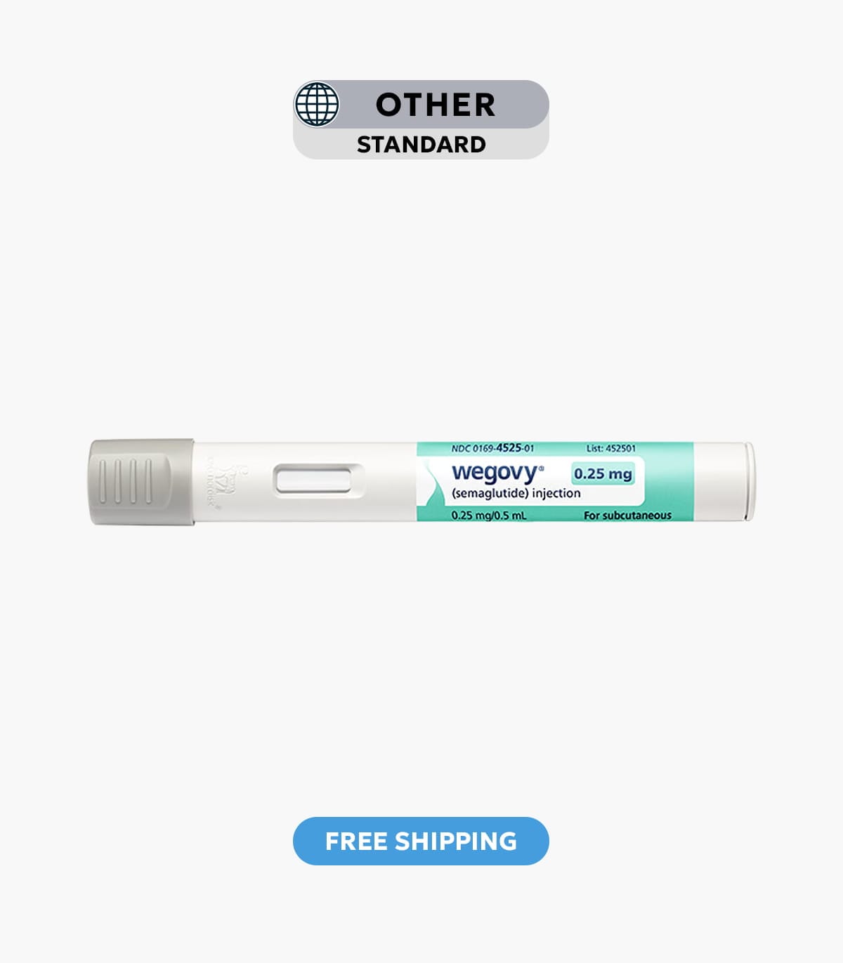 O 12 Wegovy (Semaglutide) Injection Pen – 0.25 mg x 4 Doses 1 Wegovy Injection Pen – 0.25 mg x 4 Doses (Semaglutide) - Image 1